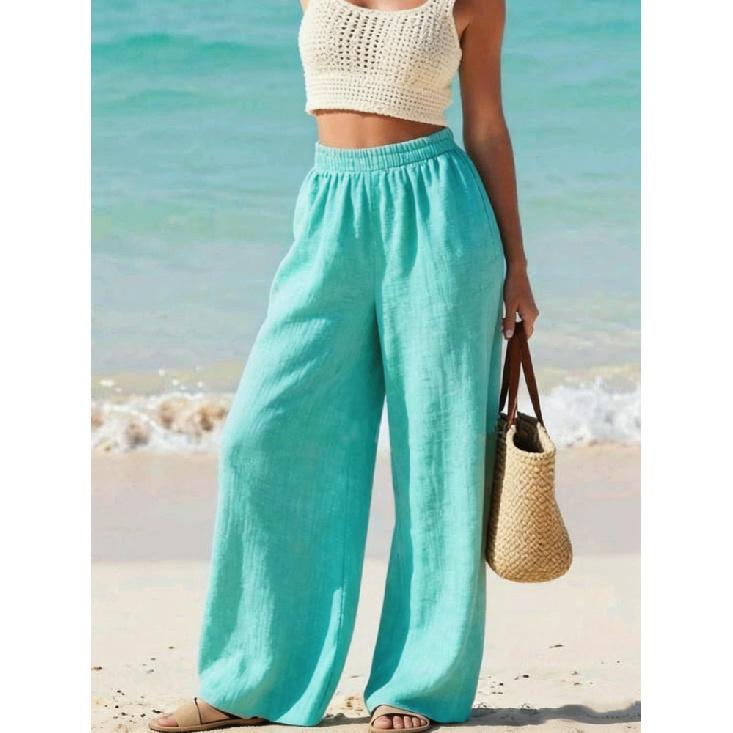 2026 New Summer Fashion Thin Casual Pants Loose Slimming Women's Solid Color Long Pants