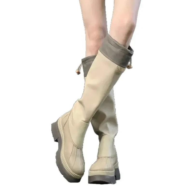 Slimming Thin Heel Long Boots Women's Western Cowboy Boot Thick Bottom Spring Summer New Style Fashionable Polyurethane Material