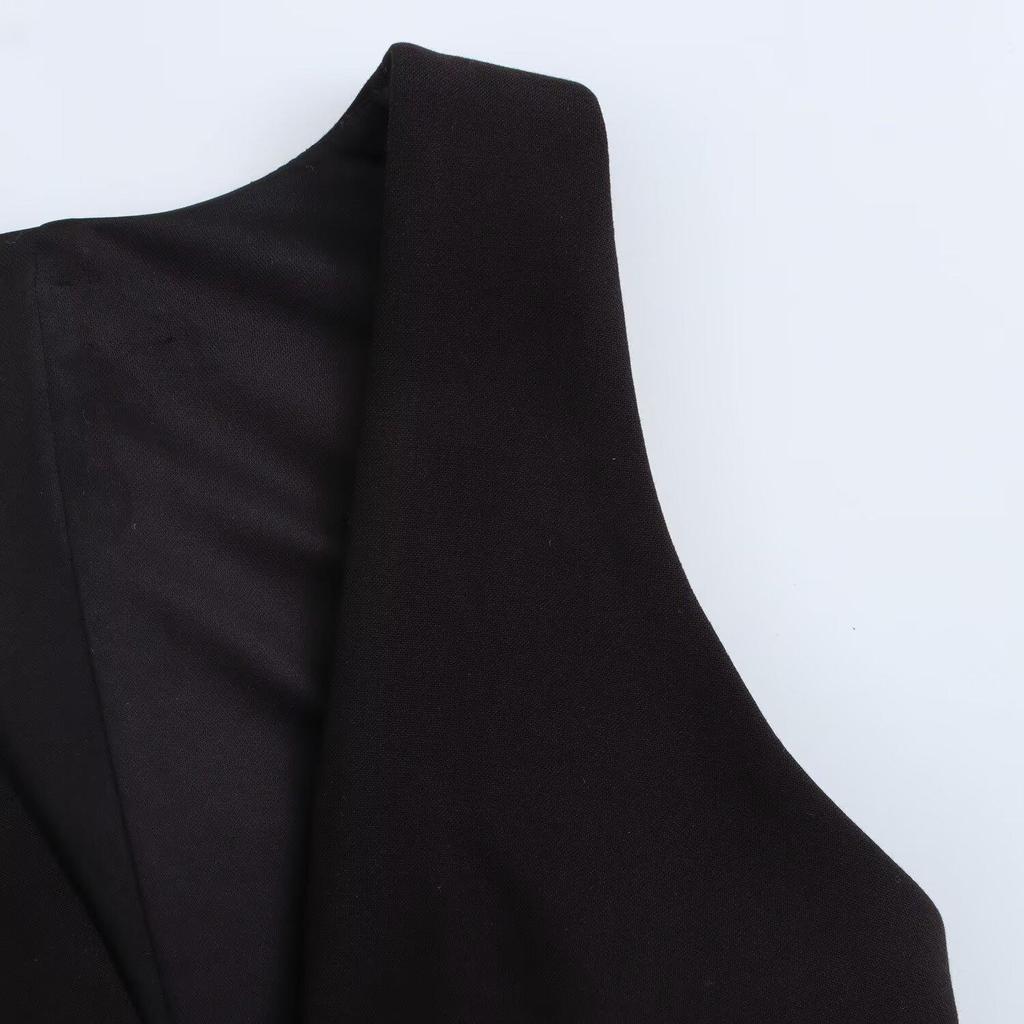 2025 Spring Women's V-Neck Slim Top & Pleated Midi Skirt Set