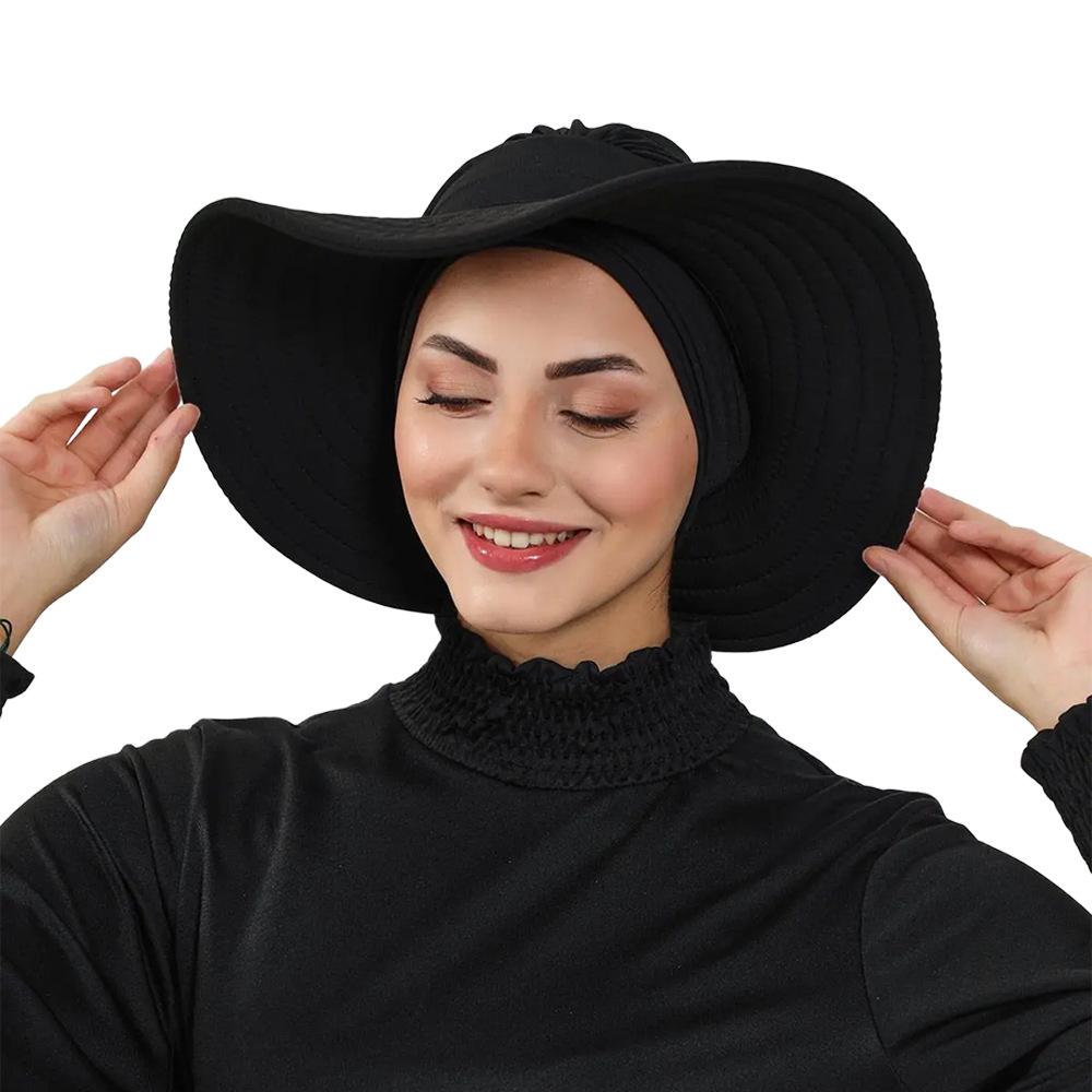 

JYL TS Сделай сам Новая тюрбан-кепка сбоку цветочная африканская индийская мусульманская шляпа black_ свежего воздуха