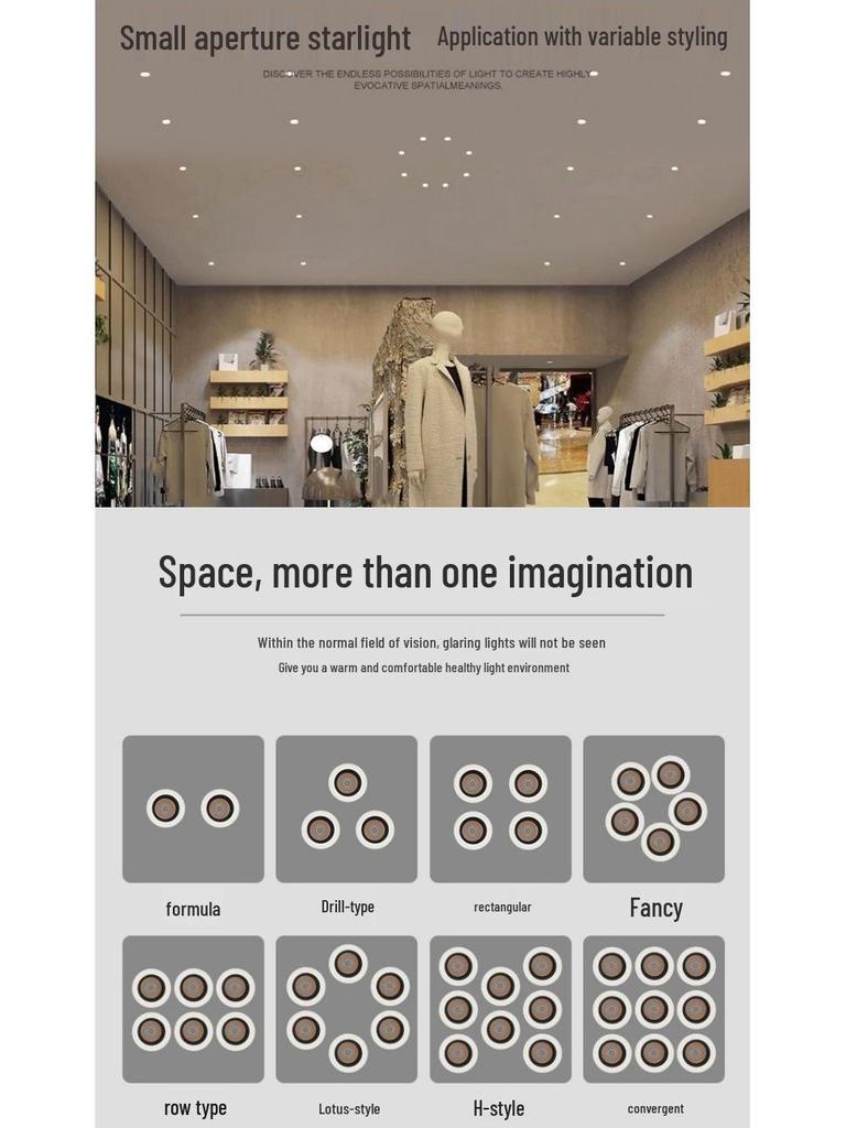 Mini Anti-Glare LED Cylinder Spotlight, 3cm Recessed Opening, 3W/5W, 40mm for Jewelry Display