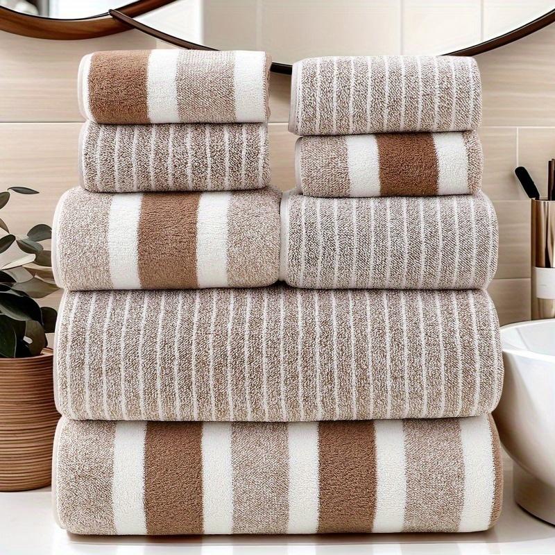 8pcs Towel Set, 2 Bath & 2 Hand Towels, 4 Face Towels. For Spa, Gym, Hotel, Camping & Outdoor Use. Fast Drying.
