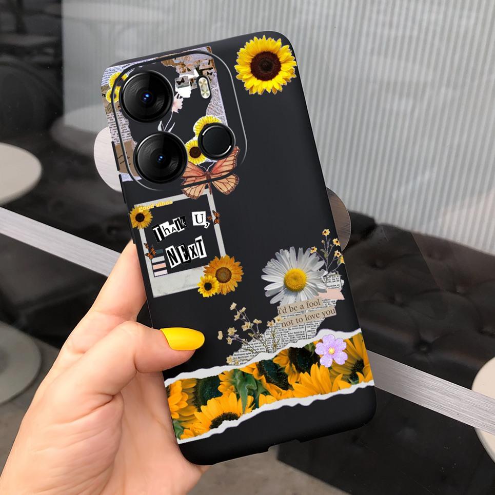 Phone Case for Infinix Smart 7 Plus Case X6517 Bumper Flower Girly Soft Silicone Cover for Infinix Smart 7 X6517 Funda Smart 7+