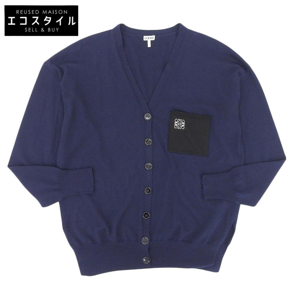 LOEWE Anagram logo wool cardigan in good condition, women's, S, S359Y16K04 tops S NavyUsed
