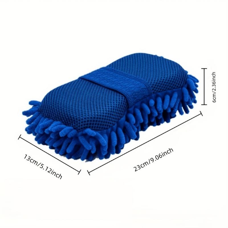2pcs Super Absorbent Chenille Microfiber Car Wash Glove - Scratch-Free, Super Absorbent Sponge, Suitable for Automotive Detailing and Kitchen Cleaning