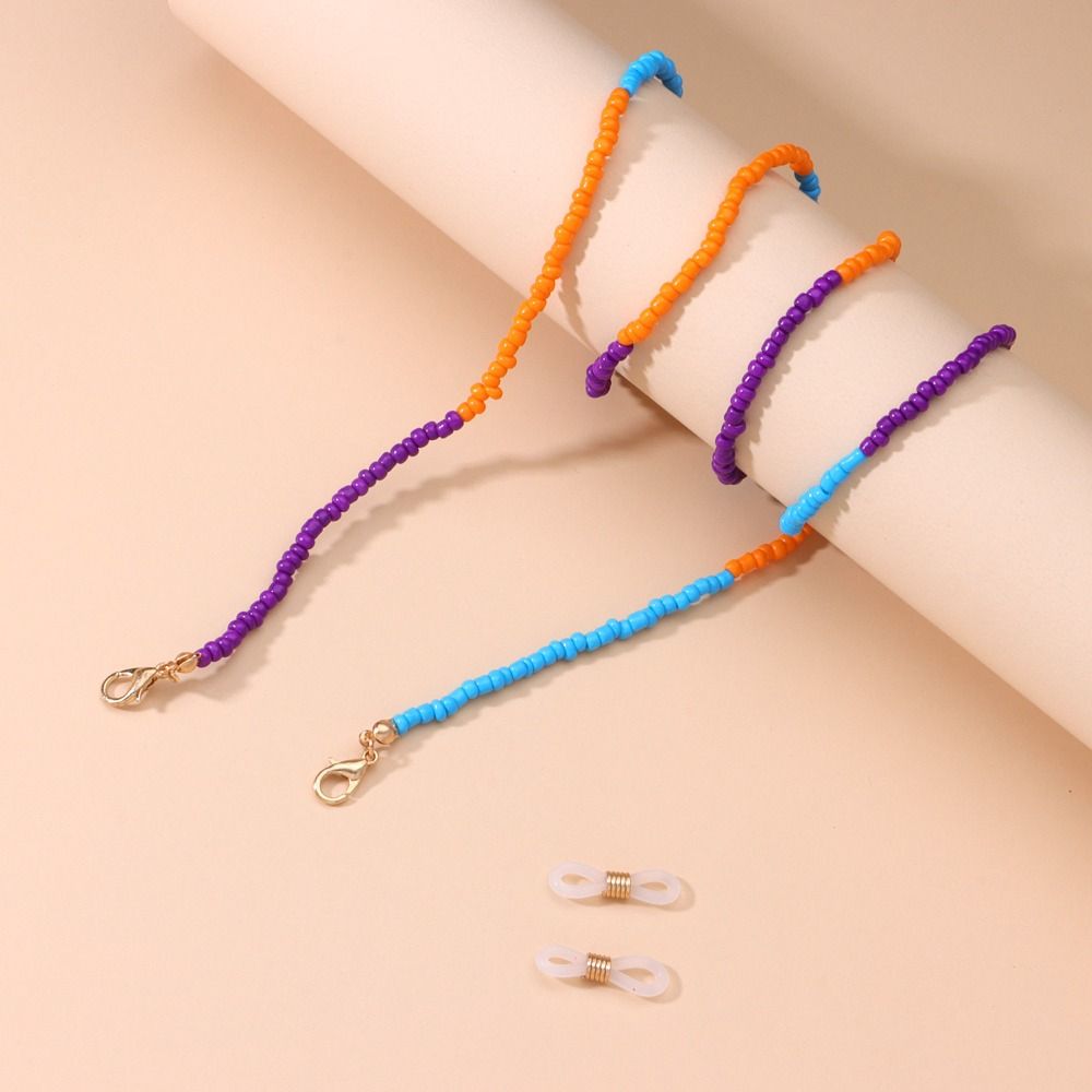 Kolorowe Kolorowe Łańcuszek do Okularów z Koralików Metalowy Łańcuszek Smycz do Okularów Modne Łańcuszki do Okularów Przeciwsłonecznych Mężczyźni