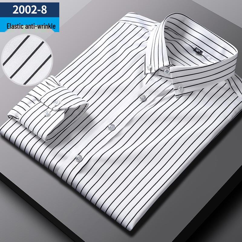 Herrskjorta i stretch för affärsbruk: Lång- eller kortärmad randig, Vår/Sommar-kollektion