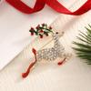 Christmas Rhinestone Elk Brooch Fashion Enamel Fawn Lapel Pin Durable Unisex Animal Pin for New Year Party Outfit Accessory