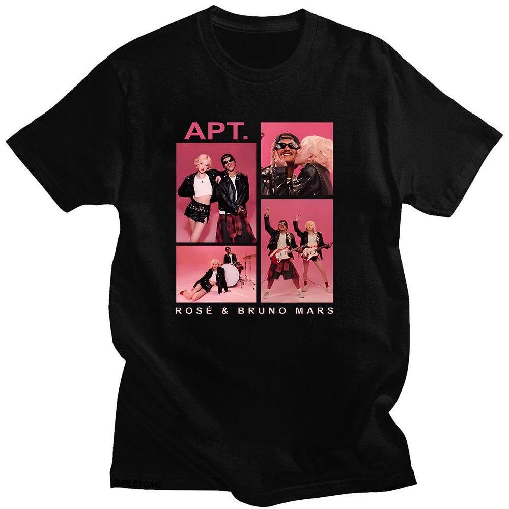 

Футболка APT ROSÉ & Bruno Mars унисекс для пары Harajuku Aesthetic Tee Shirt с коротким рукавом и круглым вырезом Camisetas Punk Clothing 4XL