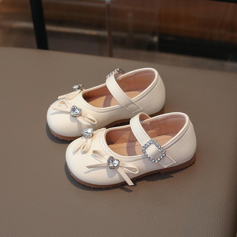 

Туфли Мэри Джейн с круглым носком для девочек | Мелкий дизайн со стразами, универсальные для платьев, повседневные туфли с французским бантиком 22 белый