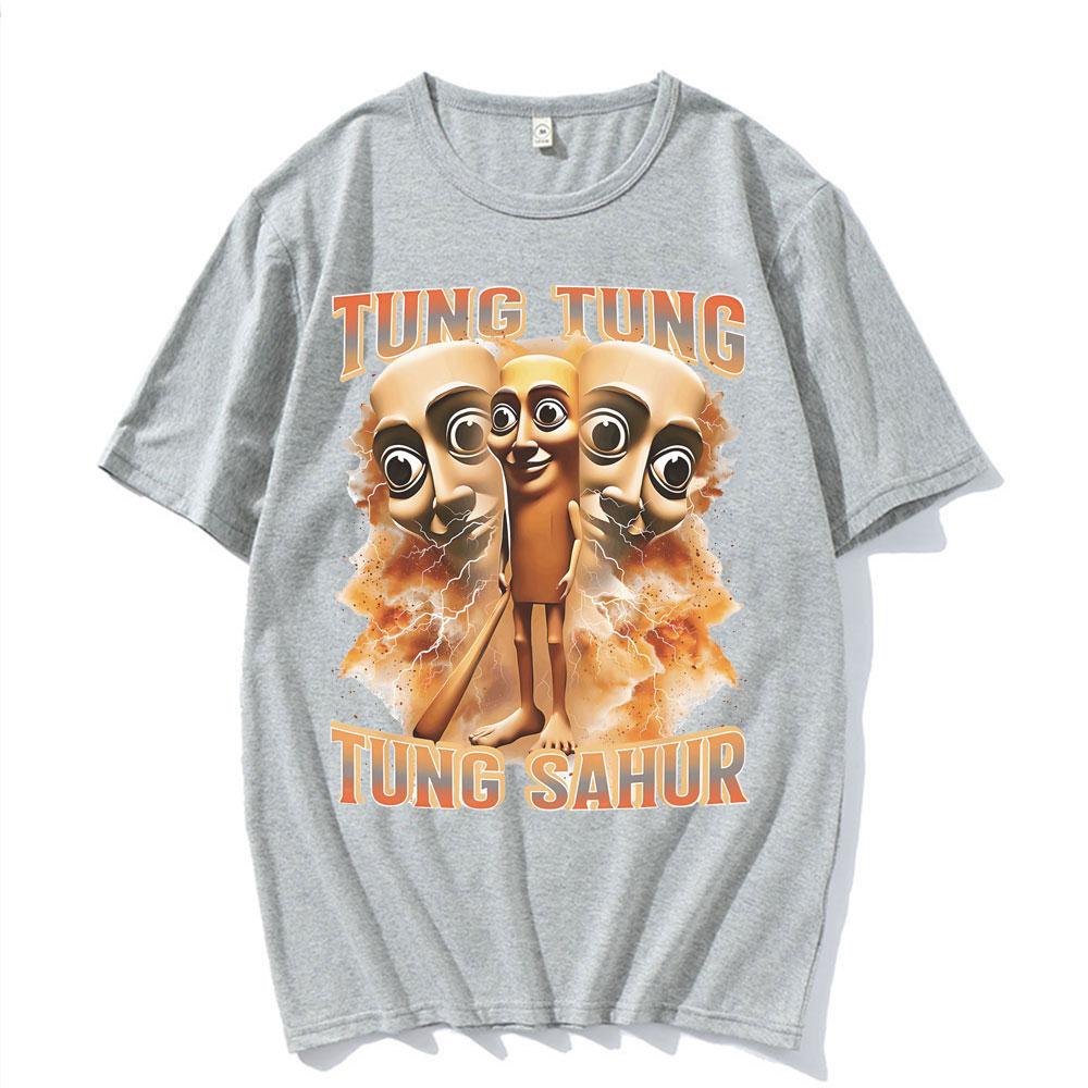 Tung Tung Tung Sahur Funny Baseball Bat Meme T Shirt Unisex Vintage Humor Short Sleeve Tshirts Unisex Oversized Pure Cotton Tshirt