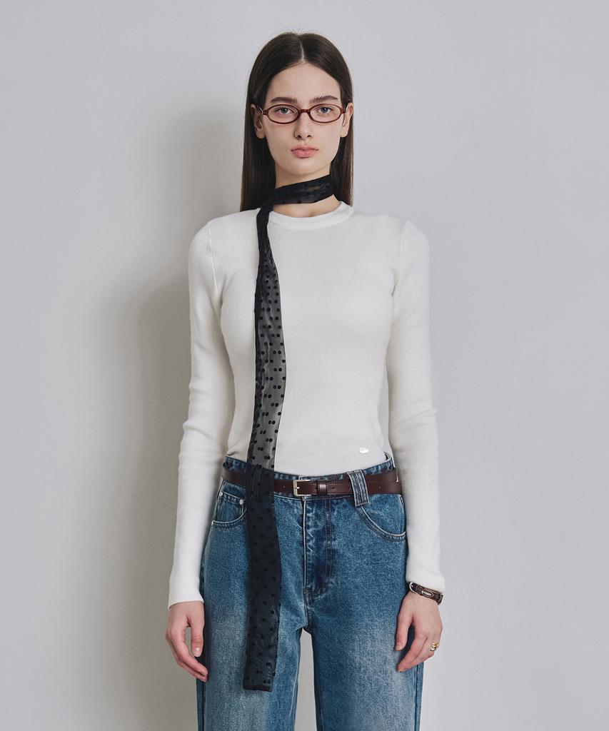 Keoseuteomeokeullagumeon Slim Round Ribbed Knit 6 Color Cowkt003
