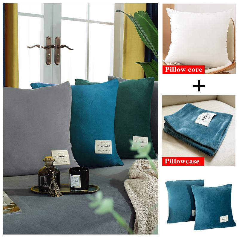 Samt Stoff Kissenbezug Warmer Kissenbezug Sofa Überwurf Kissen Wohnzimmer Sofa Couch Sitz Dekoration Kissenbezug 45X45cm