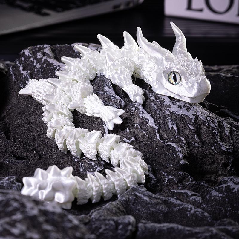 Creative 3D Printed Cute Double Horned Dragon Simulated Dragon Miniatures Table Home Decoration Pretty Ornament Toy Cool Gift