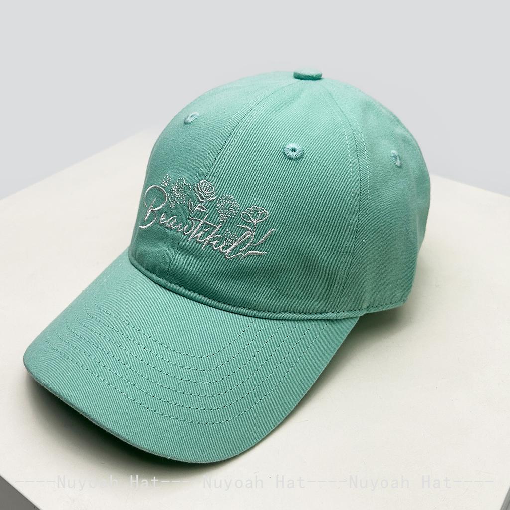 Baseball Stitching Embroidered Letterings Alphabet Flower Sweet KFashion Style Korean Women New Brand Latest Fresh Caps Peaked Hats Sunshade Retro