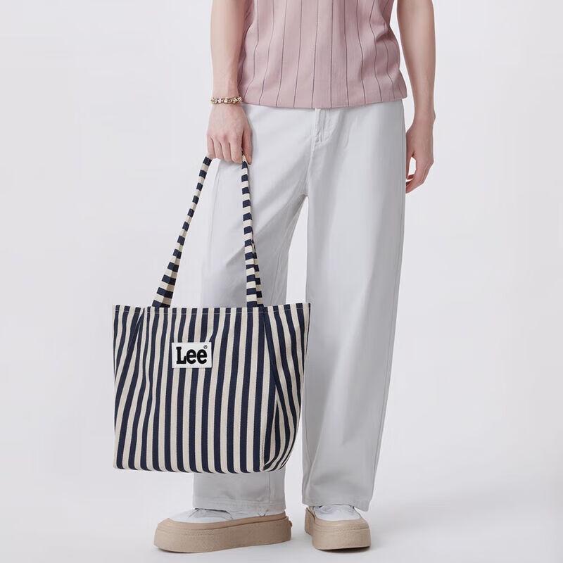Lee Striped Canvas Tote Shoulder Bag