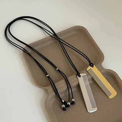 Comb Pendant Necklace Female Niche Personality Versatile Neck Chain Sweater Chain