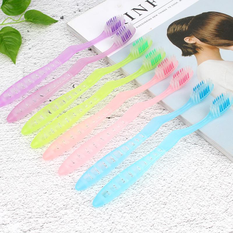 Brosse à dents pour adulte en charbon de bambou à poils souples - Jetable et écologique