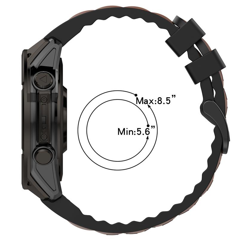 22/26mm Leather+Silicone Strap for Garmin Fenix 8 47mm 51mm 7 7X 6 6X 5 5X Plus Enduro 3 Tactix 9 Forerunner 965 955 970 Band