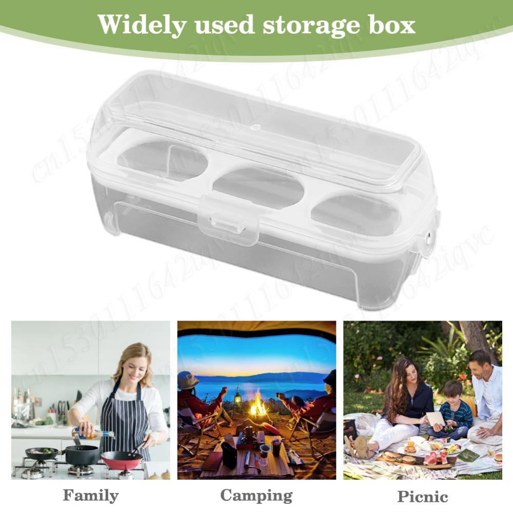 Portable Picnic Storage Containers Egg Holder PP Case with Lid 3/4/8 Grid Egg Tray Refrigerator Crisper Kitchen Organizer Drawer