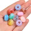 50pcs 14x8mm Big Hole Acrylic Beads Colorful Round Loose Beads For DIY Jewelry Making Handmade Necklace Bracelets Accessories