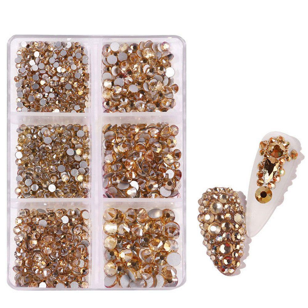 1000Pcs Multi-Size 3D Glitter DIY Diamond Gem Nail Rhinestones AB Crystal