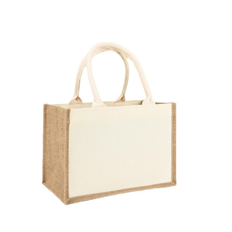 In-Stock Retro Linen Tote Bag – DIY Hand-Painted or Logo Printed Jute Bag