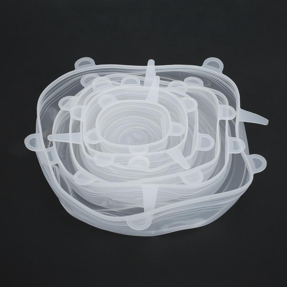 6 Pcs Set Universal Stretchable Wrap Food Keep Cover Kitchen Tools Food Silicone Seal Lid