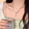 Luxury Cross Zircon Necklace For Women Fashion Hip Hop Cool Choker Necklace Pendant Party Jewelry Accessories Sweater Chain Gifts