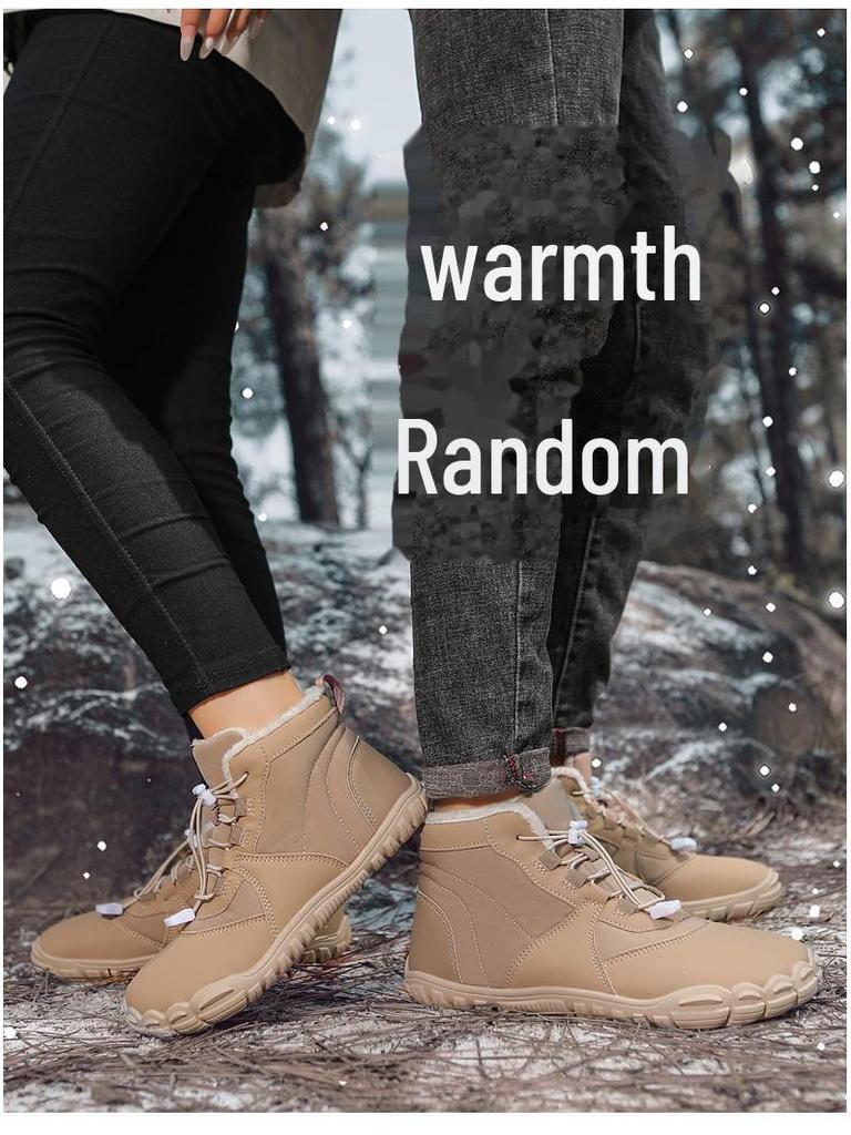 Unisex Five-Finger Cotton Snow Boots: Warm, Non-Slip, Wear-Resistant, Thickened Outdoor Winter Footwear.