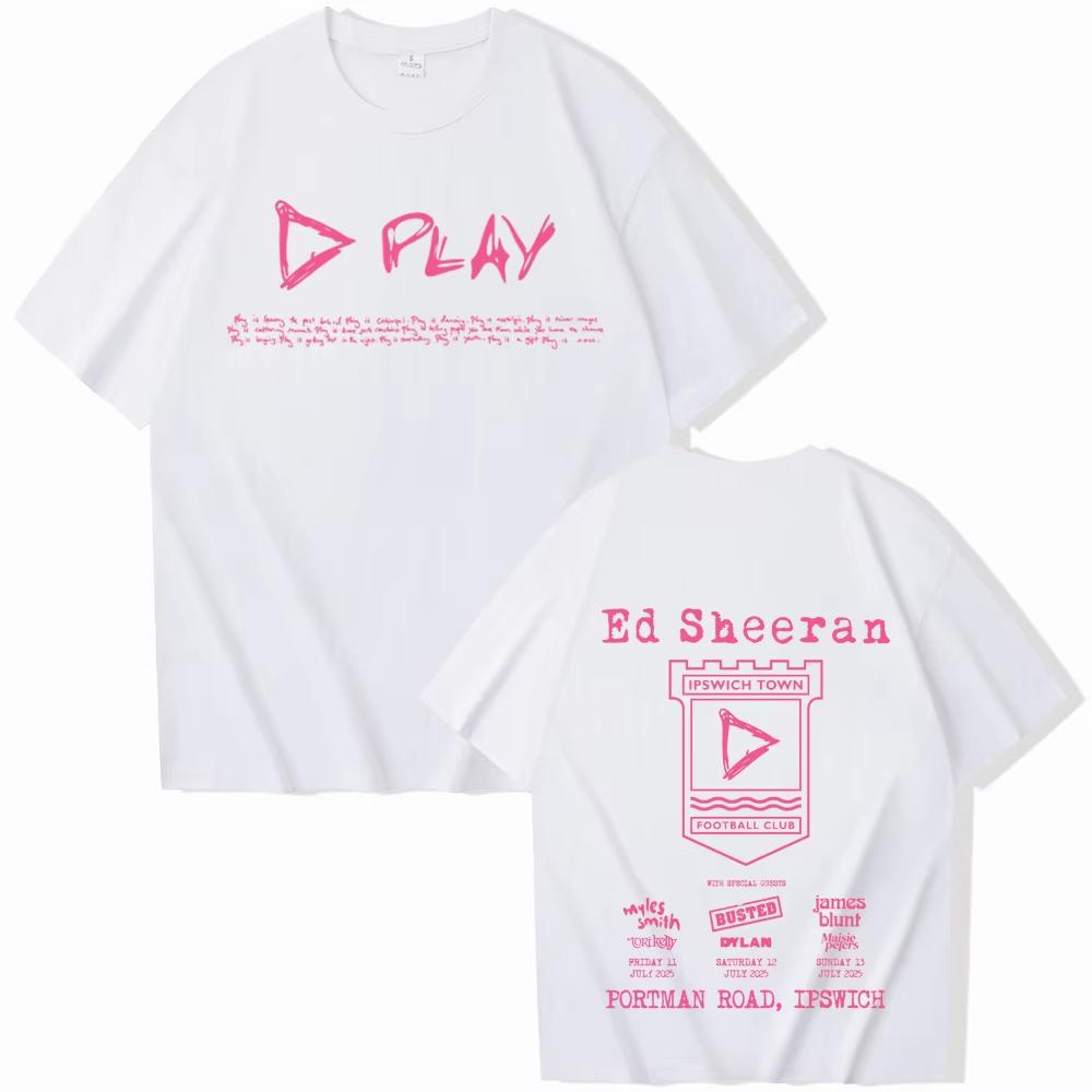 Ed Sheeran Mathematics 2025 Tour Summer Cotton T-Shirts Man Woman Harajuku O-Neck Short Sleeve Shirts Music Fans Gift Male Tops
