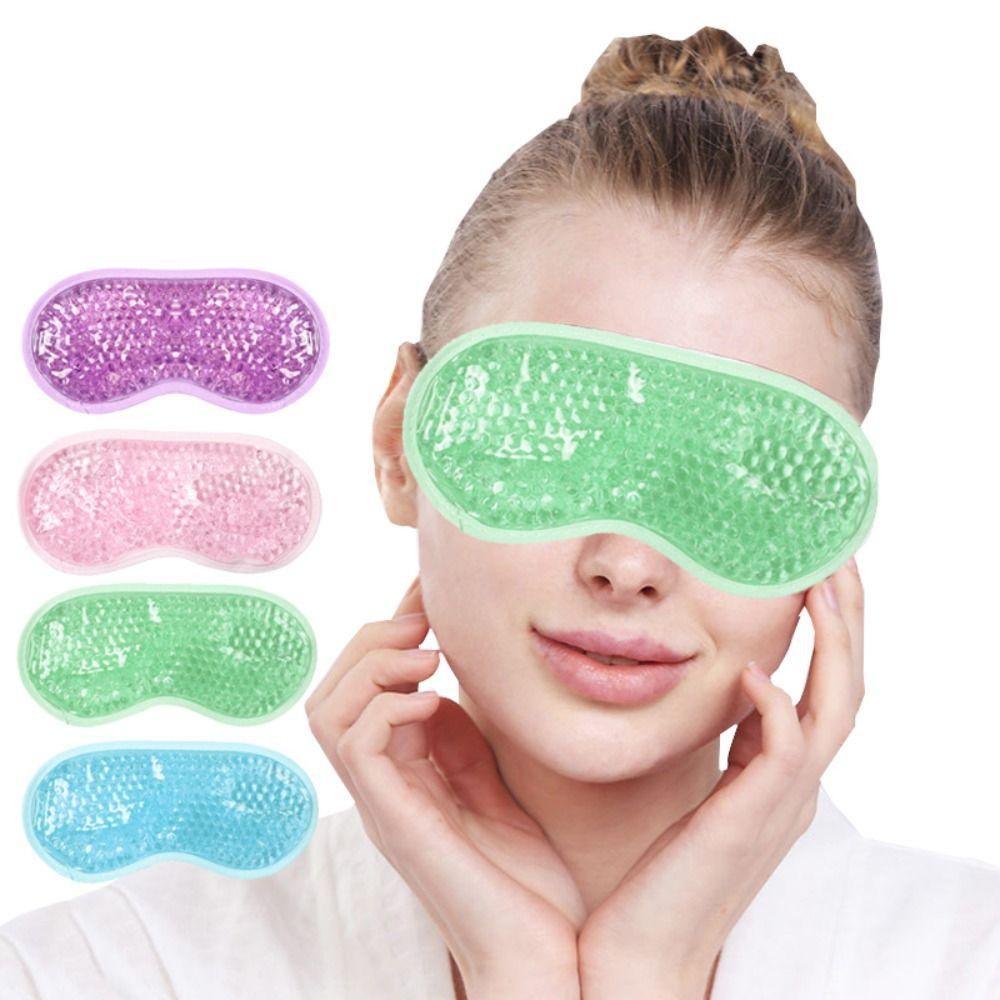 Återanvändbar Gel Ögonmask med Pärlor PVC Lindrar Ögonansträngning Kylande Sömnmask Varm/Kall Terapi Gel Sömnmask Kompress Svullna Ögon