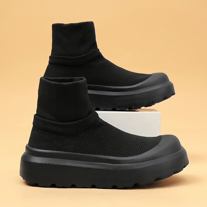 TUINANLE Women’s Round-Toe Chunky-Soled Elasticated Shoes: Comfortable, Flat, Casual and Stylish Mesh Shoes