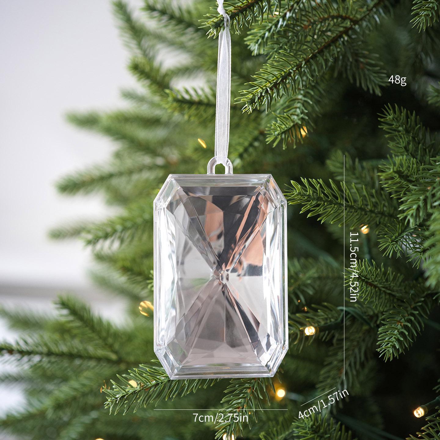 

Plastic Gem Pendant Christmas Tree Ornaments - New Holiday Decoration серебряный
