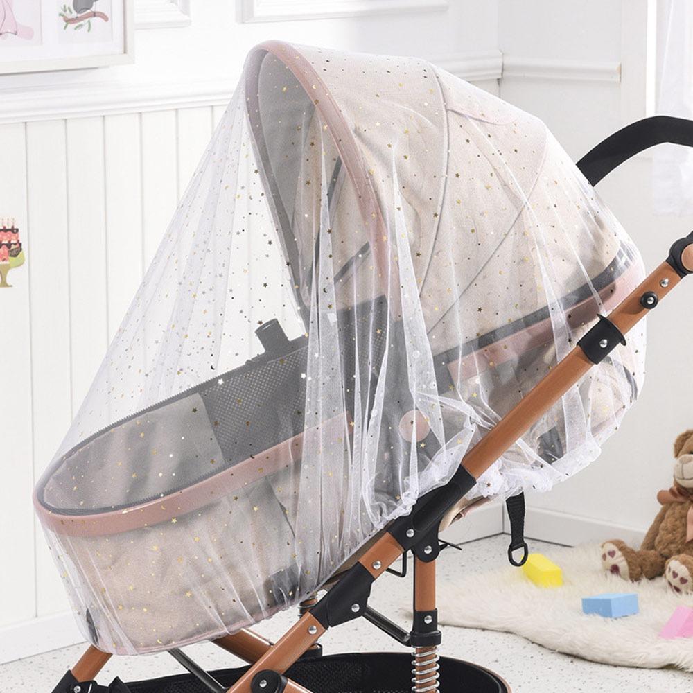 

Mosquitoproof Baby Cart Sunshade Mosquito Net Baby Crib Mosquito Net for Stroller Pushchair White-Star