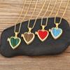 Nidin New Creative Design Love Heart Shape Flip Pendant Necklace For Women Men Family Photos Souvenir Jewelry Accessories Gifts