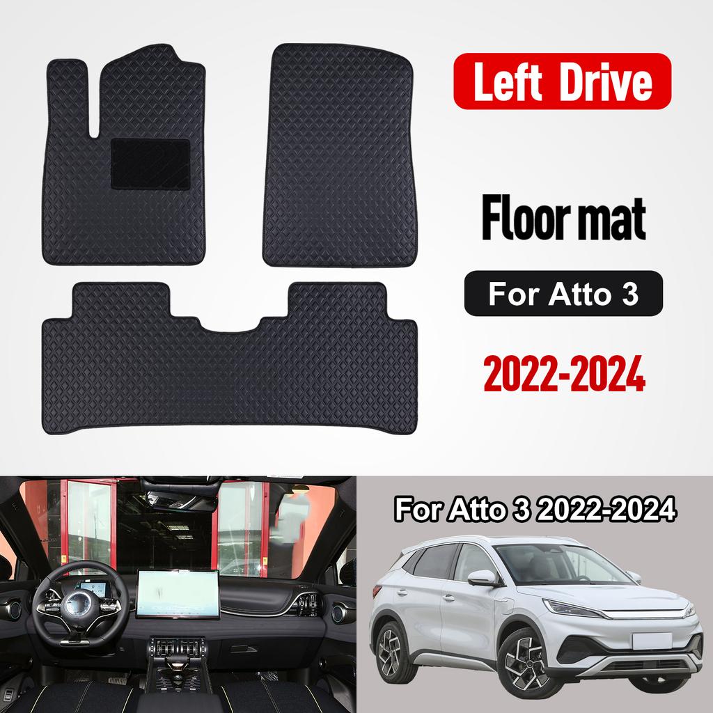Custom Car Floor Mat for BYD Yuan Plus Atto 3 2022 2023 2024 Carpet Cover Waterproof Non-slip Protector Accessories Parts