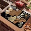 Vintage Kitchen Countertop Draining Mat Tableware Mat Non-Slip Mat Microwave Oven Top Mat Placemat Heat Insulation Mat