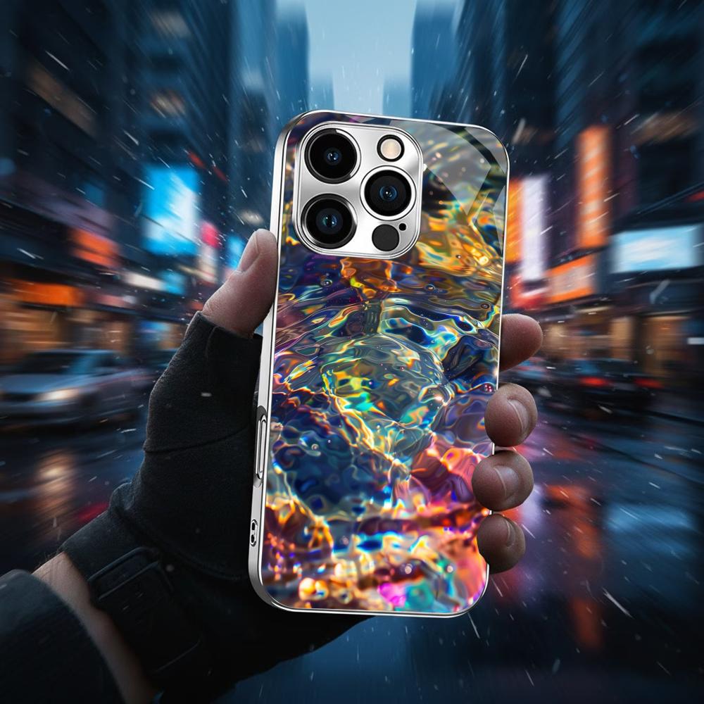 

Colorful For Electroplated Glass Phone Case For iPhone 17 16 15 14 13 12 11 Pro Max Plus 16E 17Air Cover iPhone 11 ProMax