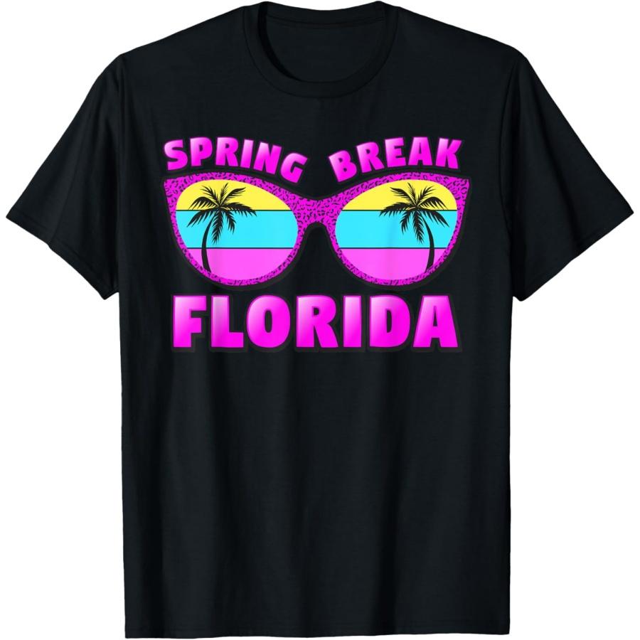 

Spring Break Florida Family Matching Girl Cool Retro Vintage T-Shirt XXXXXL чёрный