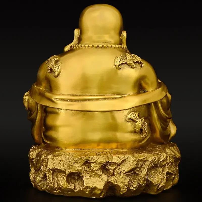 Copper Feng Shui Maitreya Laughing Buddha Statue for Home Use Big Belly Bodhisattva Decor