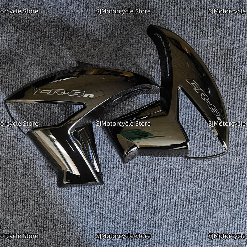 Bright Black Motorcycle Fairing Left Right Panel Trim Cover Cowling Frame Protectors Fit For Kawasaki ER-6N ER6N ER 6N 2009-2011