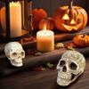 Halloween Decoration Skull Heads Figurine Retro Gothic Horror Skull Sculptures Resin Crafts Garden Statues Home Desktop Ornament