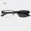 Half Frame Photochromic Myopia Glasses Men Business Metal Anti-blue Light Outdoor UV400 Color Changing
