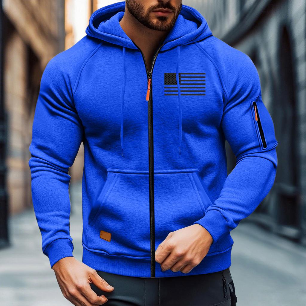 Men's  Leisure  Long Sleeves  Zipper  Hooded Hood  Hoodie  Coat  Hooded Hood