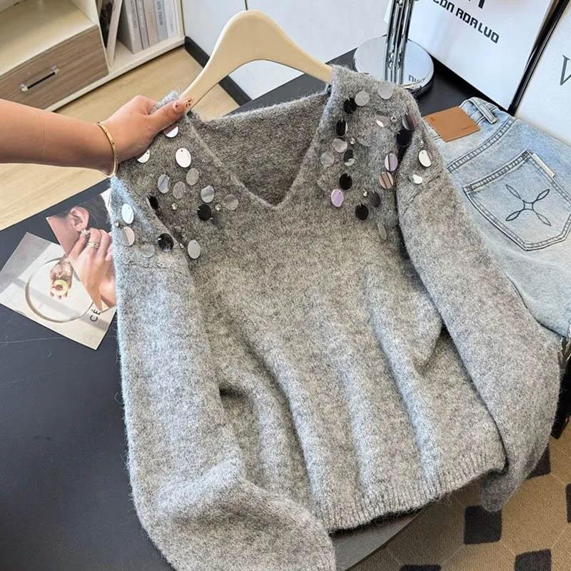 Sweater for Women Autumn Winter  Pullover Warm Knitted Stretchy Long Sleeve Oversize Jumper Tops