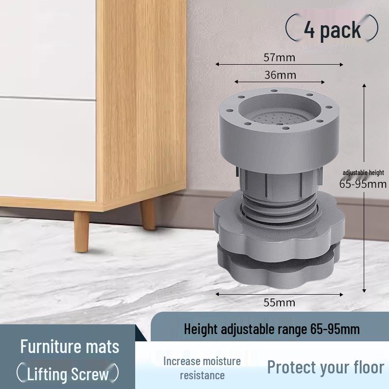 Adjustable Washing Machine & Refrigerator Anti-Slip Base with Shock Absorption & Moisture-Proof Features