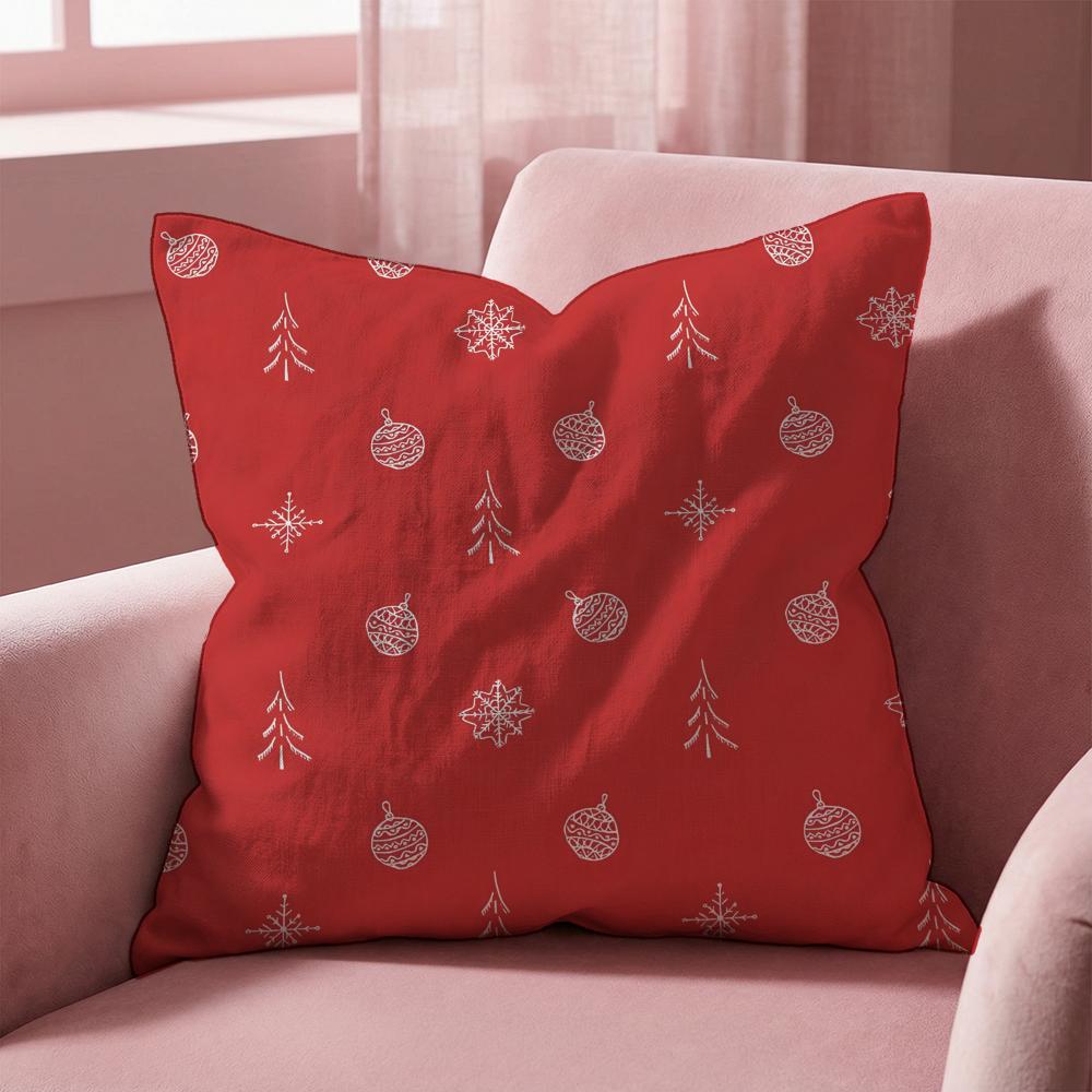 Christmas Red Bell Socks Santa Cushion Cover Multi-Scene Pillow Cover for Home & Car - Reversible, Soft & Durable for Daily Use