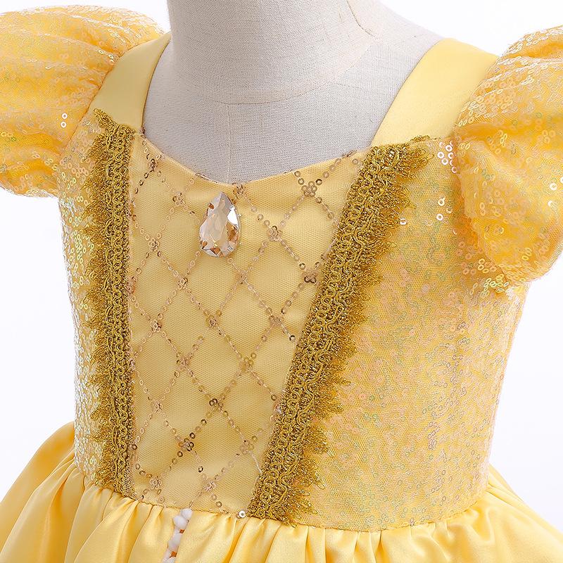 Mädchen Halloween Verkleidung Cosplay langhaariges Prinzessinnenkleid Baby Weihnachtsgeburtstagsparty Kinderkleidung 3-10 Jahre