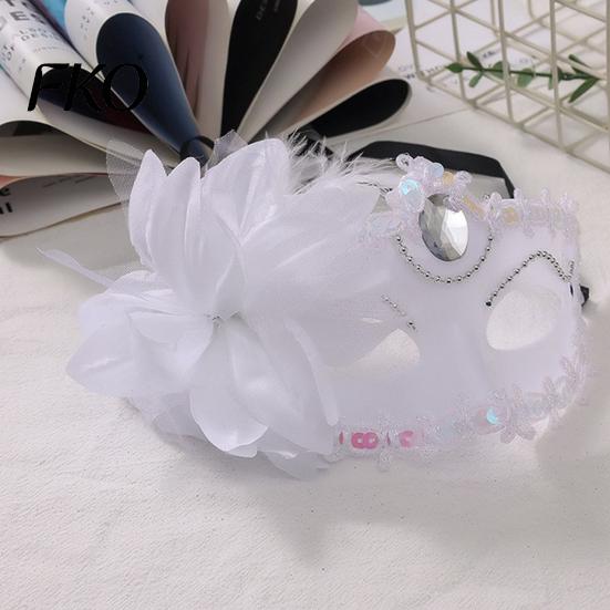 Party Half Mask Face Masquerade for Women, Mesh Flower Rhinestone Venetian Half-face Mask, Costumes Accessory Halloween Carnival Prom Ball Vintage